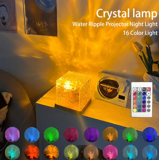 COZY AND SOOTHING CRYSTAL CUBE PROJECTOR LAMP